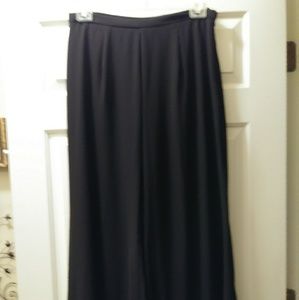 Black wide leg chiffon evening pants